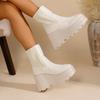 2026 New Platform Trifle Plus Size Booties Casual Fashion Stretch Boots