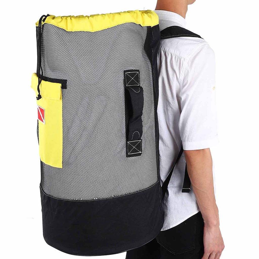 80L Large Capacity Diving Bag Swimming Backpack for Outdoor Diving Drifting (Black+Yellow)