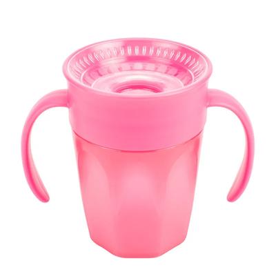Copo 360 Sem Bico Rosa Com Alças 200ml