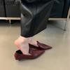 Fashion SUOJIALUN 2024 Autumn Women Pointed Toe Boat Shoes Fashion Thin Low Heel Ladies Elegant Dress Slip On Pumps Shoes