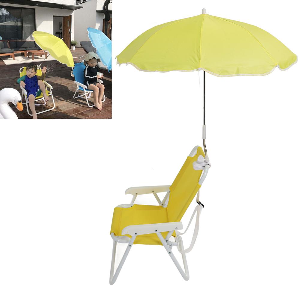 Children Beach Chair Folding Portable Camping Chairs Outdoor Lawn Sand Chair with Umbrella for Picnics Vacations Parties