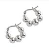 925 Sterling Silver Beads Hoop Earrings For Women Men Geometric Earrings Daily Jewelry New Wholesale