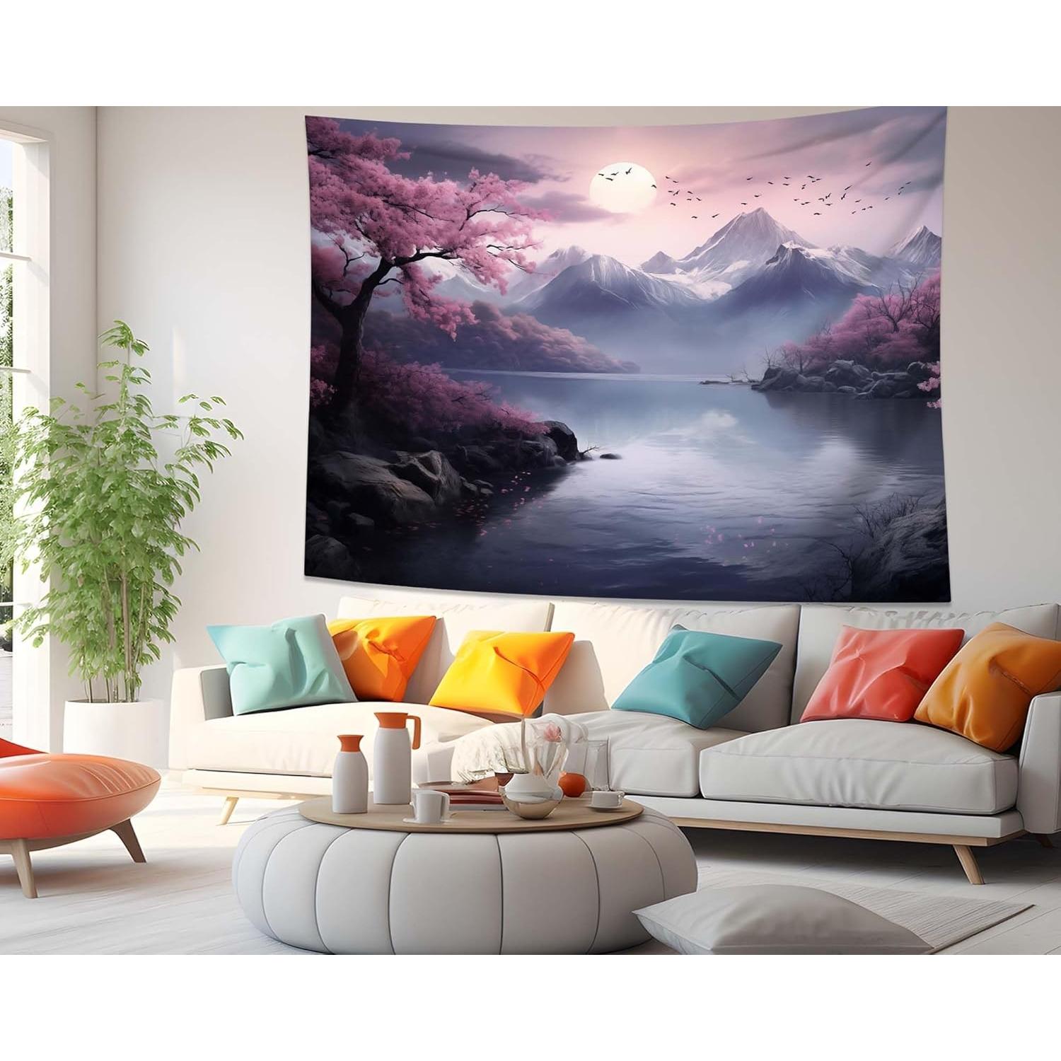 Qghot tapestry, Japanese wall, Asian 75x100