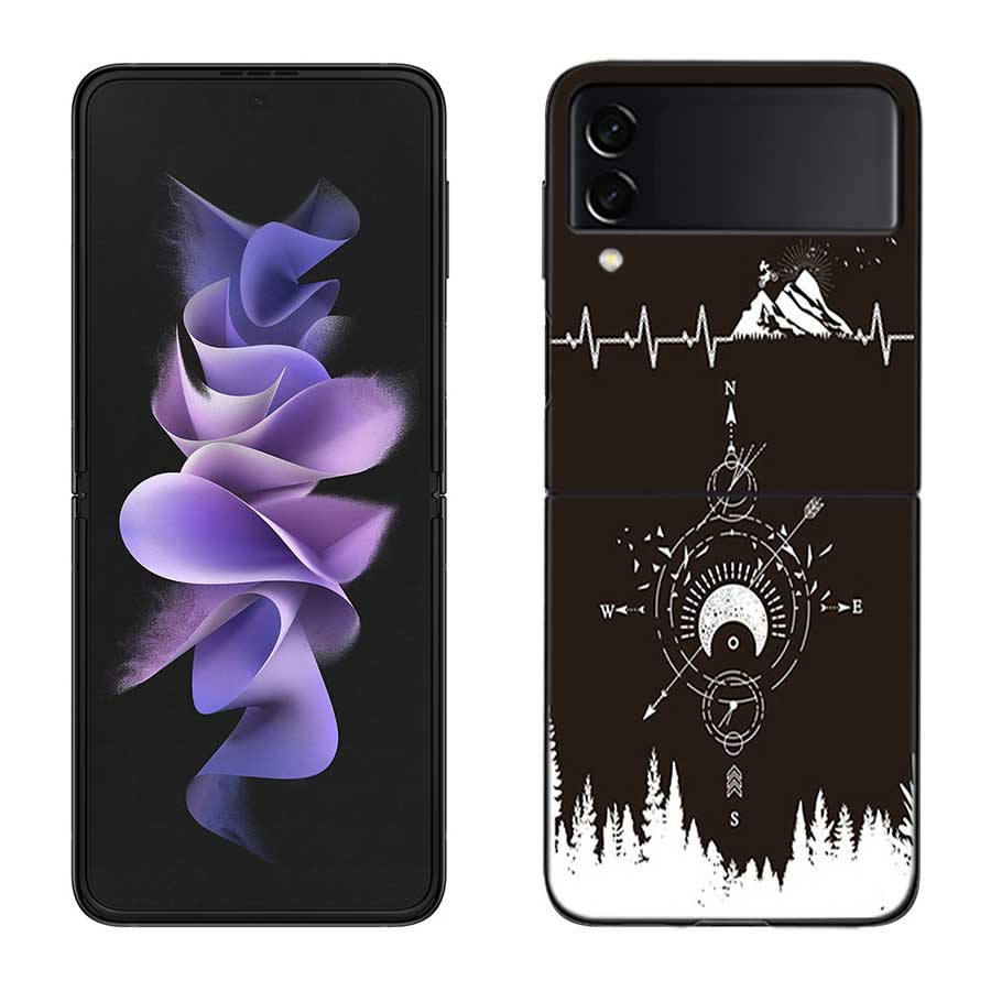 

Motorcycle Heartbeat Phone Case For Samsung Z Flip 7 6 5G Galaxy Z Flip 5 4 3 Black Hard Cell Cover Luxury PC Shell Coque Samsung Z Flip 3 5G