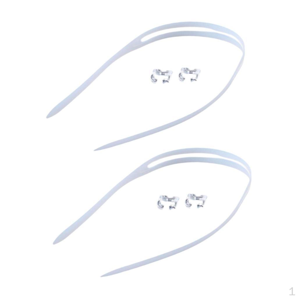 

2 Pack Universal Silicone Swimming Straps with 4 Clips for Surfing And Diving білий