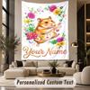 Floral (81) Theme Custom Tapestry Personalized Custom Name Text Wall Hanging Tapestry Home Decor Background Cloth