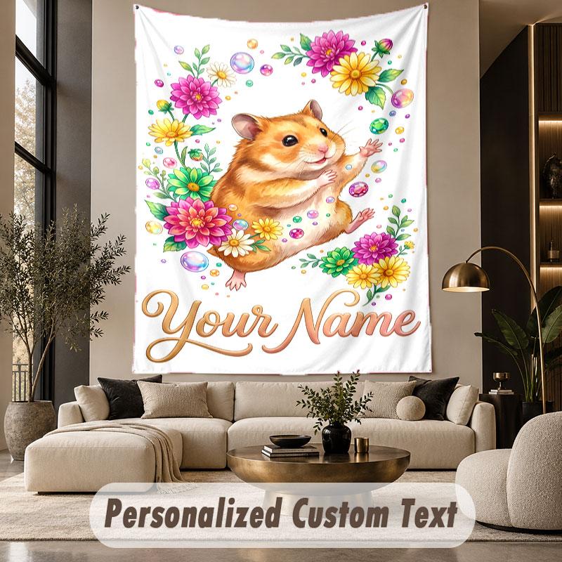 Floral (81) Theme Custom Tapestry Personalized Custom Name Text Wall Hanging Tapestry Home Decor Background Cloth