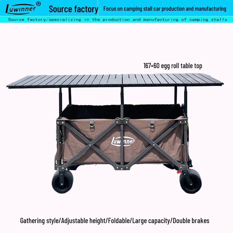 167x60 Folding Camping Table: Double Layer, 500kg Load Capacity, Portable for Car and Picnic