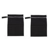 2pcs Black Wet Bag TPU Fabric Zipper Design Water Proof Storage Bag for Outdoor Wet Clothing