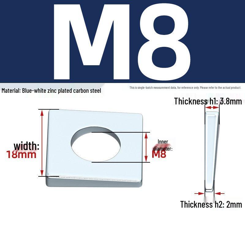GB852 Blackened Square Bevel Washer for I-beam M6/M8/M20/M24/M30