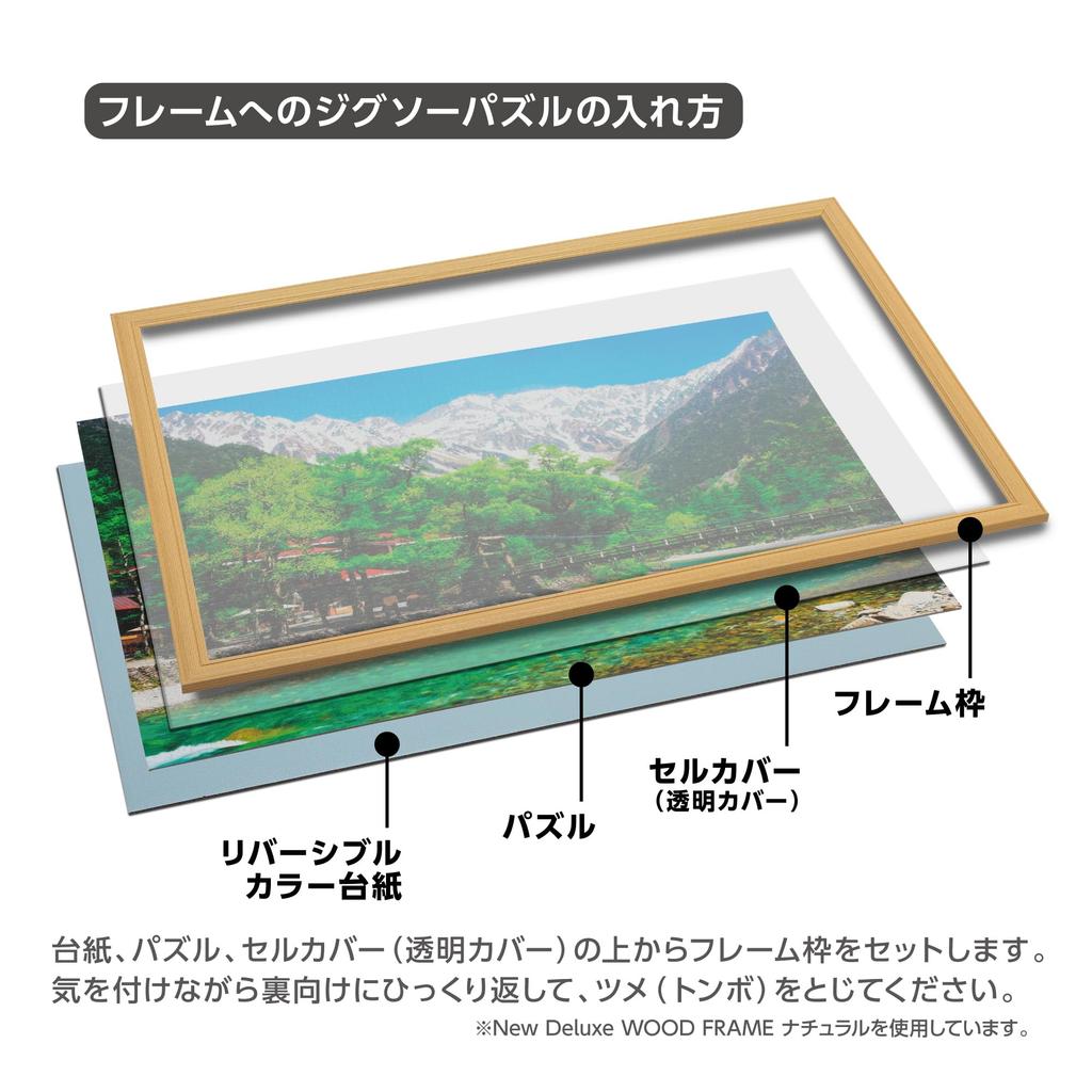 YANOMAN Wooden Puzzle New DX Wood Premium Blue Panel Clear Cell UV Reversible Color Hanging Cord Blue Frame, Frame, (35x49cm), No. 5-T, Cover,