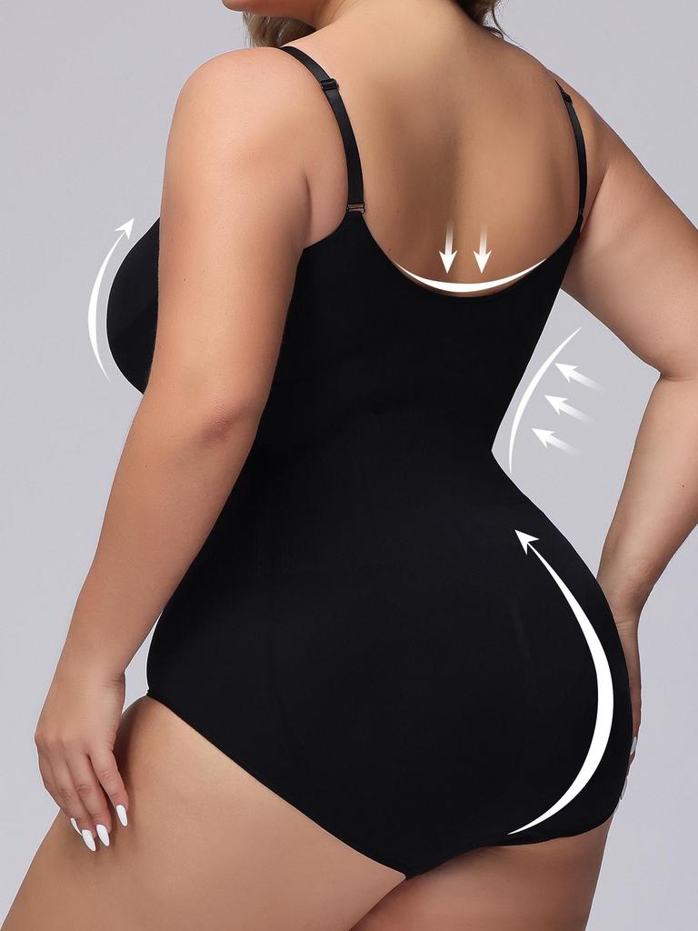 Damen Shapewear Mieder mit Bauchkontrolle, Shapewear mit Hüft- und Po-Lifter, Body Shaper, Korsett, Oberschenkel-Reduktion, Taillentrainer, Unterwäsche, Schwarz