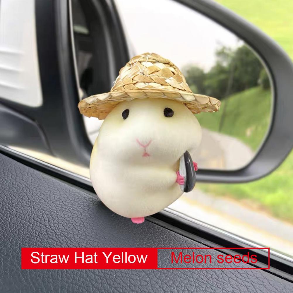 Hamster Ornaments Car Decoration Cute Animal Dashboard Window Center Console Doll Car Interior Pendant Dashboard Cool Decoration