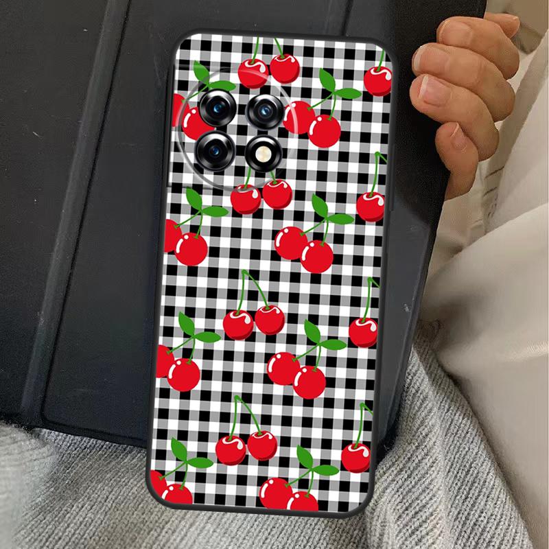 Cherry Pattern Case For OnePlus 13T 10T 8T 10R 12R 13R 15 13 12 11 10 9 Nord CE 5 2 3 4 Lite N20 N30 Cover