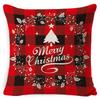 Christmas Celebration Pillow Elk Snowman Festive Cushion Cover Red Sofa Back Cushion Pillow Cover
