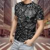 Summer Round Neck 3D Aztec Style Pattern Print Top Fashionable Casual Short Sleeved Men's T-shirts