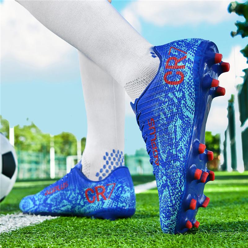 Fashion Men's Soccer Sneakers Unisex Professional Long Spikes Football Cleats Men Lightweight Futsal Shoes Trainers Men