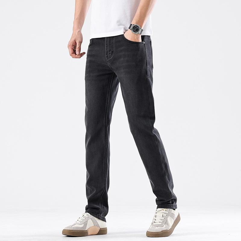 New High-end European Men's Slim Straight Jeans