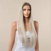 LOUIS FERRE 13x6 Lace Wig Long Straight Light Blonde Wigs with Dark Root for Women Daily Party Cosplay Wedding High Density
