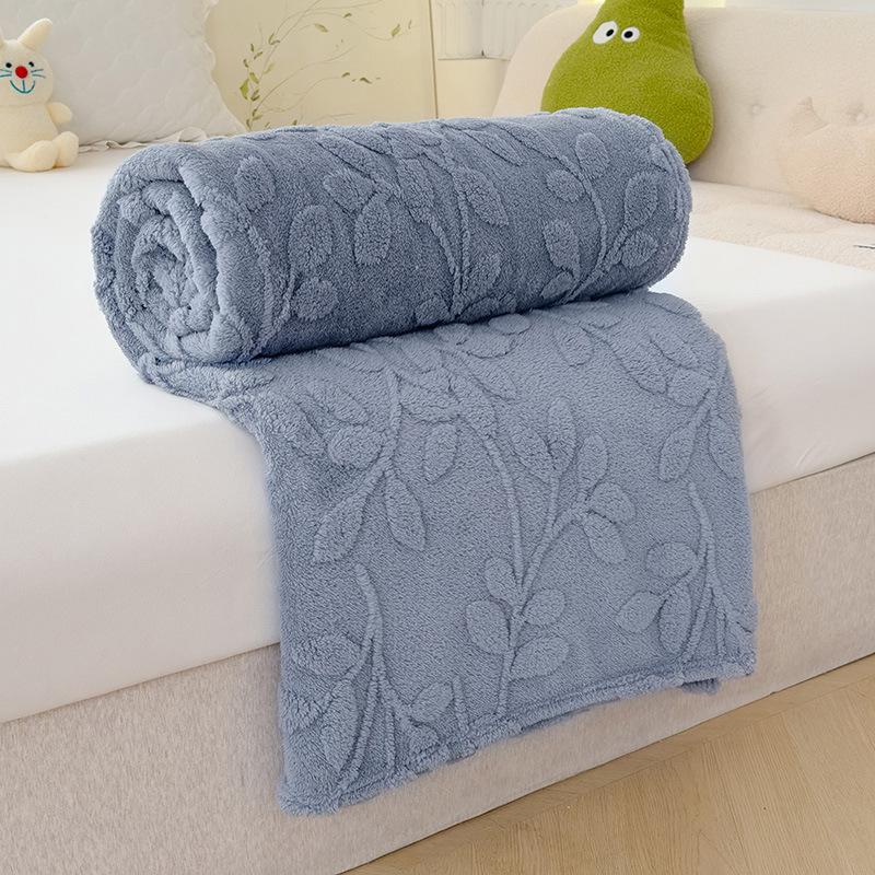 Tafurong Jacquard Fleece Multi-functional Blanket,  Solid Color Bed Blanket, Keep Warm Store Heat Lunch Break Quilt, Suitable for All Seasons