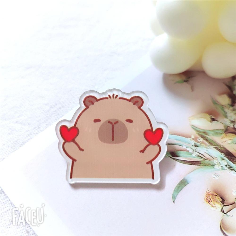 Cartoon Capybara Brooch Animals Cute Bag Pin Fashion Capybara Acrylic Badge