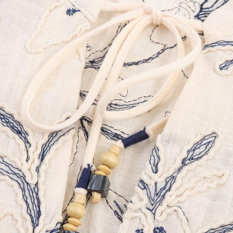 Kaslead New Women clothes Western Style Simple Distressed Embroidery Construction Shirts 8741235 080
