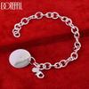 925 Sterling Silver Round Pendant Bracelet Wedding Jewelry
