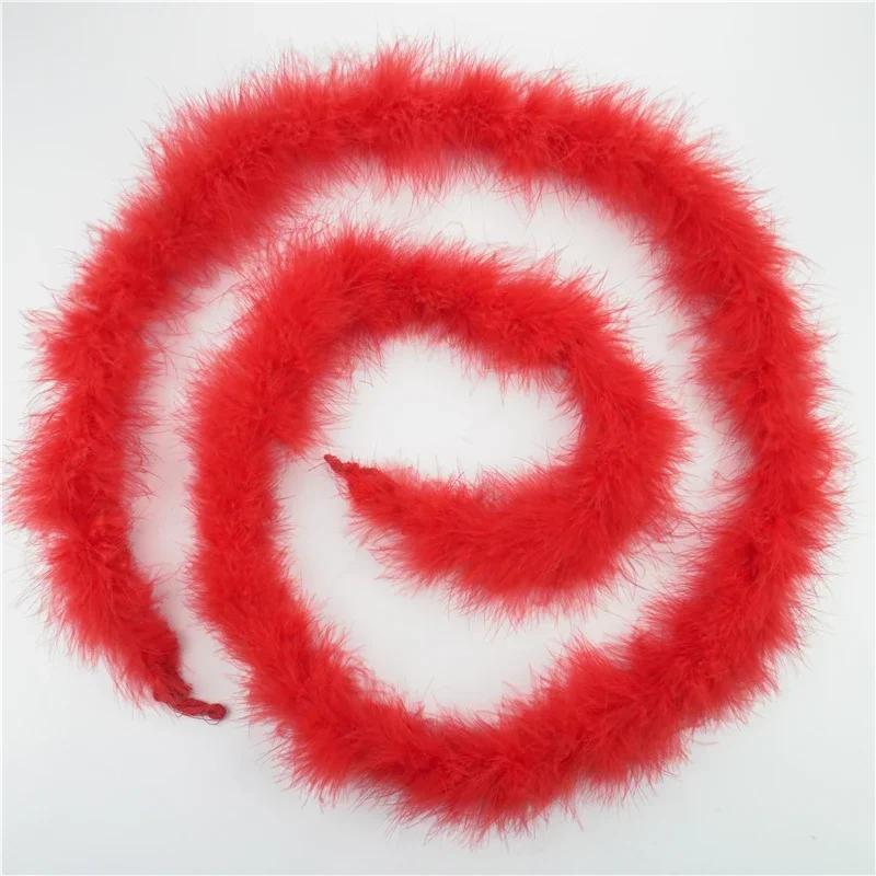 2Meters Black Fluffy Turkey Marabou Feather Boa 18-20g Shawl Wedding Skirt Fringe Trim Feathers On Tape for Clothes Decoration