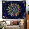 Boho Floral Mandala Tapestry for Bedroom Aesthetic Blue Bohemian Colorful Flower Wall Tapestry Purple Hippie Indian Small