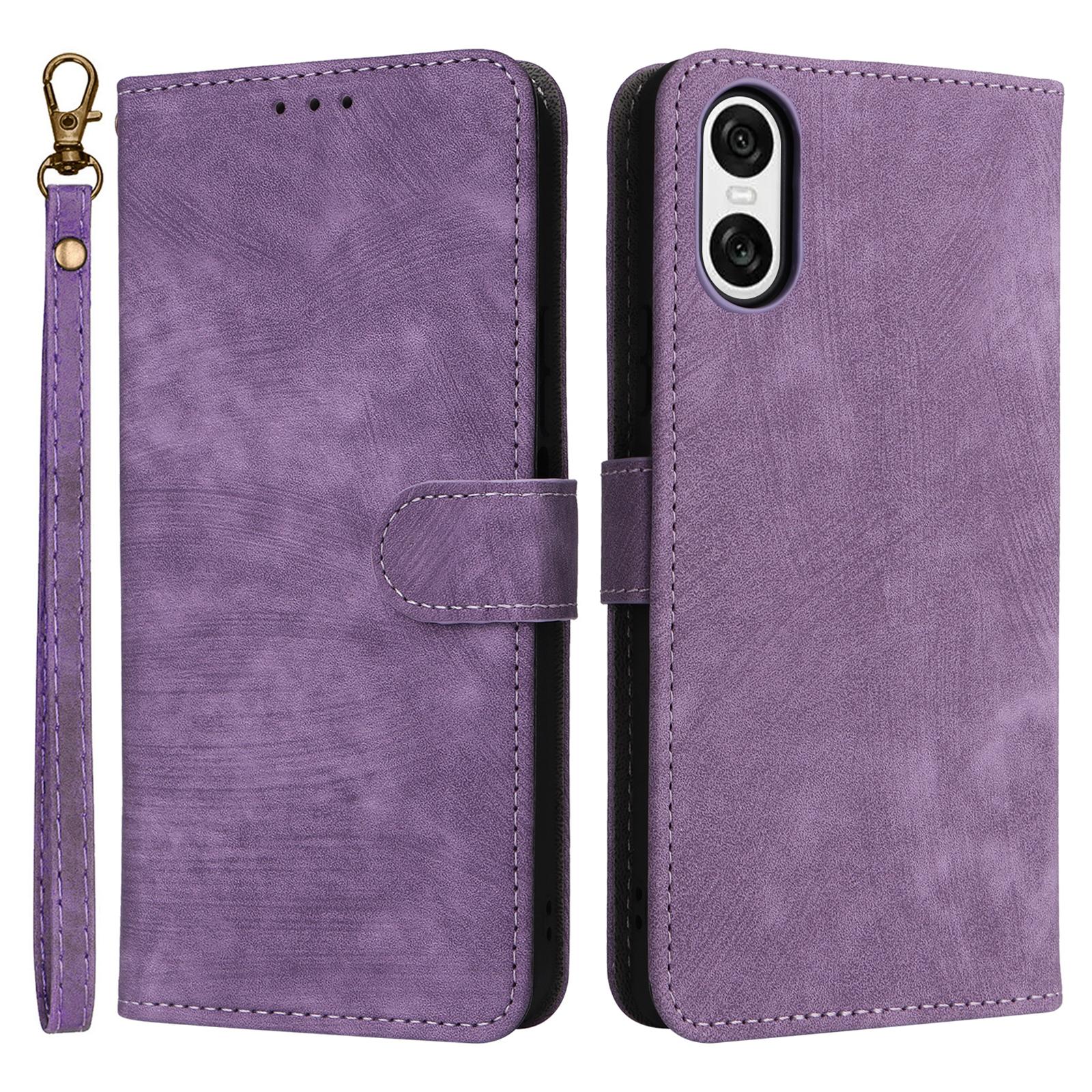 

Чехол для Sony Xperia 10 VI из искусственной кожи, чехол-подставка с кошельком и RFID-блокировкой Purple