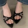 Pointed Toe Women Slippers Elegant Heeled Shoes Summer Dress Fashion Woman Sandals Designer 2025 Trend Brand Cozy Femme Zapatos