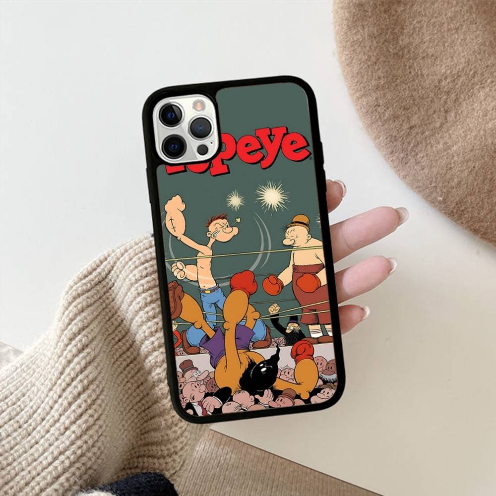 Classic P-Popeye Comics Animation Phone Case For Iphone 11 12 13 14 15 Pro Max 17 16 Plus Hard PC+TPU Back Cover