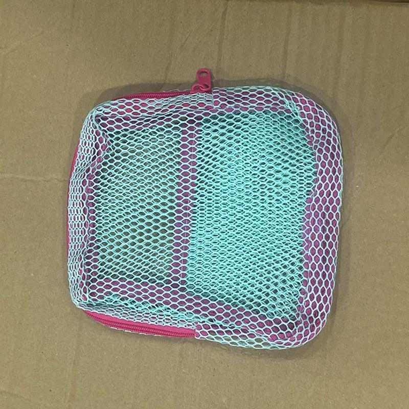 Large Capacity Mesh Storage Bag Breathable Zippered Portable Organizer for Travel Cosmetics Gym Small Items