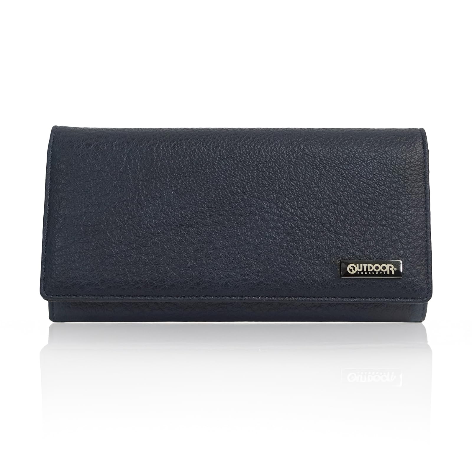 

Outdoor Products Long Wallet with Metal Plate, Synthetic Leather, Aged Synthetic Leather, Card Storage, Bill Storage, Coin Purse