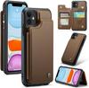 IPhone Wallet Protective Case with Card Holder, RFID Shielding, Men's and Women's Shock-absorbing Leather Bracket, Durable Protective Phone Case