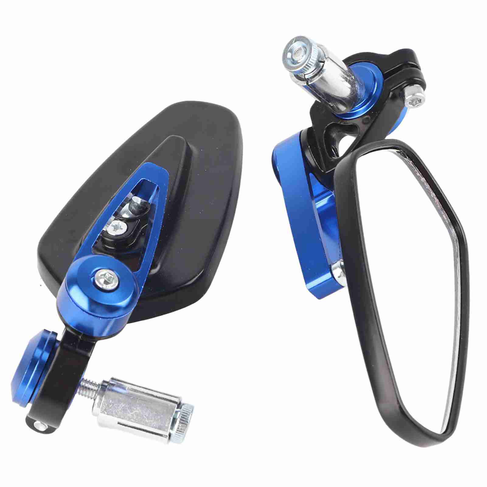 

Universal Motorcycle Motorbike Aluminum Alloy 7 8 22mm Bar End Side Rearview Mirrors Blue синий