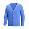 Men's Solid Color Sweater Knitted Cardigan Single Breasted Button British Style Jacket
