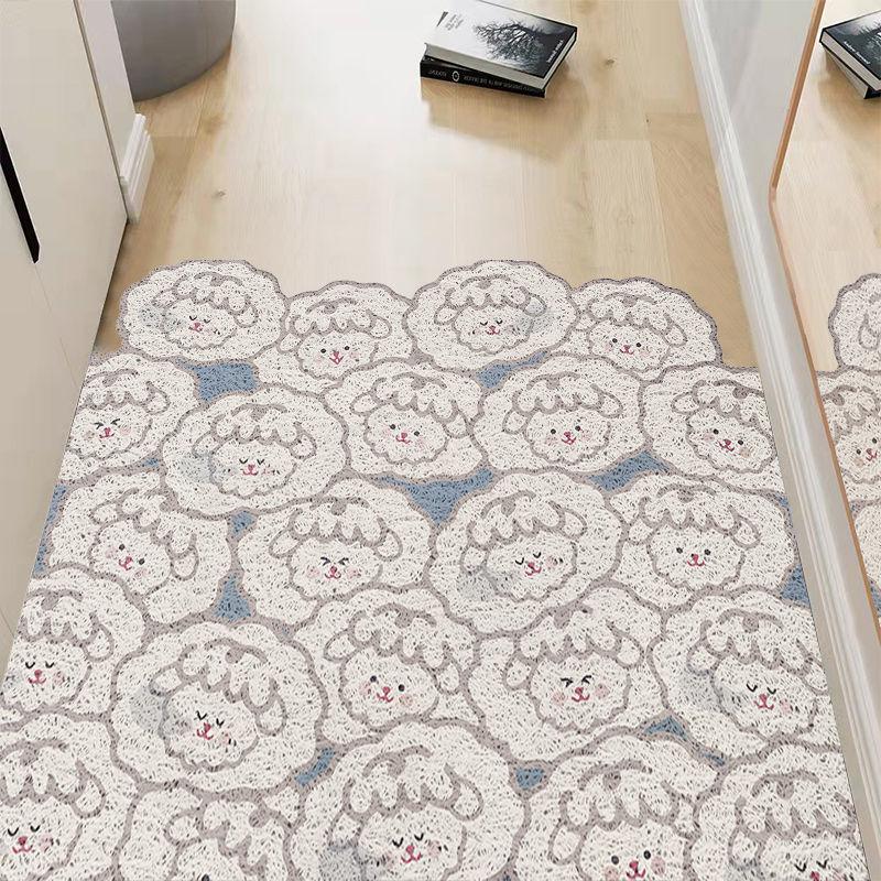 Cute Animal Entrance Door Rubbing Soil Foot Pad Waterproof Non-Slip Silk Ring Floor Mat Household Living Room Bathroom Door Mat