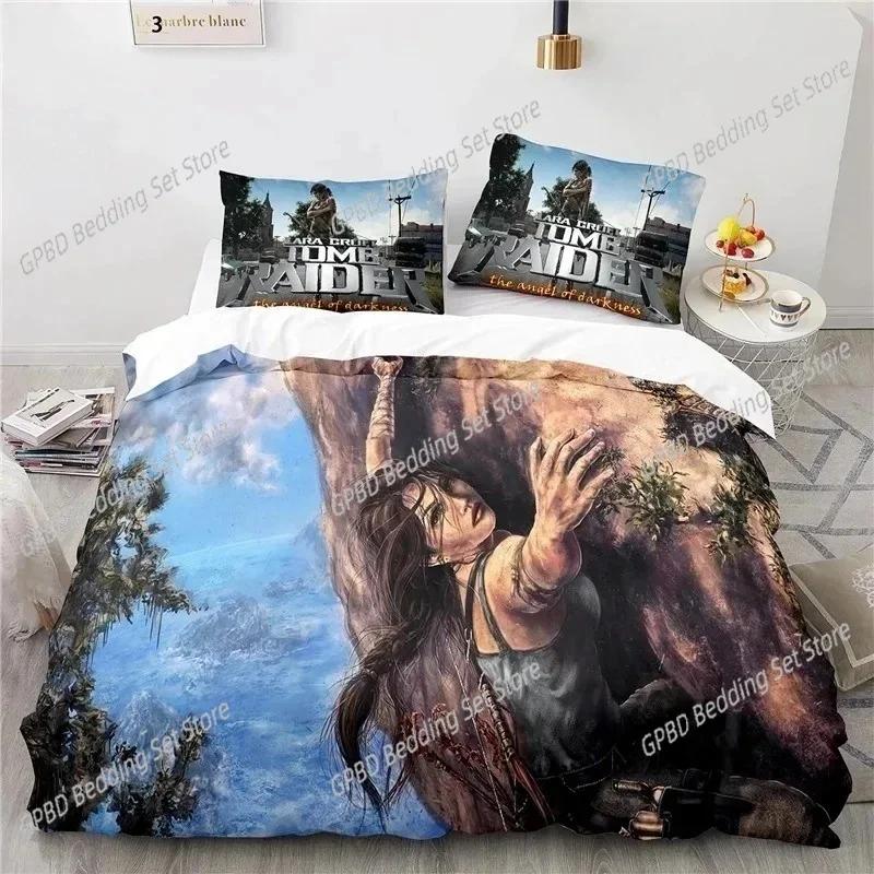 Comforter 3D Print Game Tomb Raider Bedding Set Bedroom Soft Modern S Comefortable Kids And
