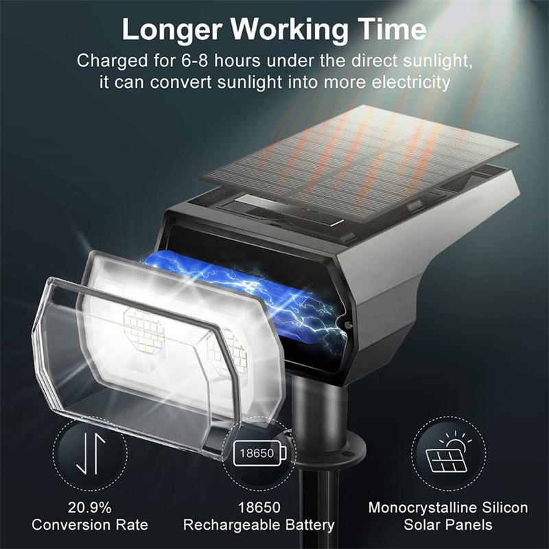 48 LED Solar Powered Lawn Light Waterproof Landscape Lights Adjustable Wall Lamp for Garden Countyard Decoration Spotlights