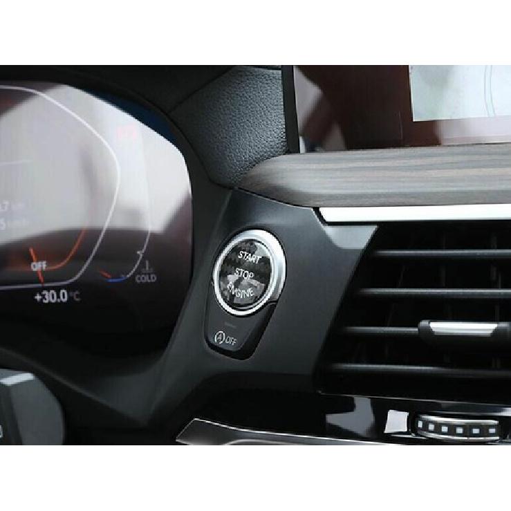 Cover Trim Car One-Click Startup Button Dry Carbon Fiber 18-22 For BMW 5 Series