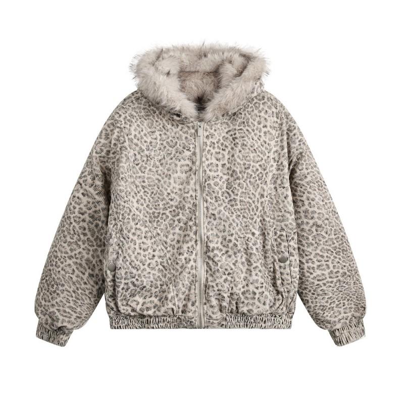 Mens Hooded Puffer Jacket Winter Thick Warm Cotton Coat With Faux Fur Collar Loose Fit Short Style Streetwear