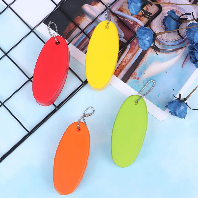 12 Pièces Porte-clés Flottants en Mousse de Couleur Aléatoire Pour Clés de Bateau Porte-clés de Bateau de Couleur Vive Anneaux Porte-clés Flotteur Forme Ovale Pendentif