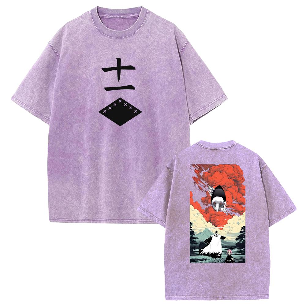 Zaraki Kenpachi Bleach Vêtements Anime Homme Femme T-shirts Oversize Manches Courtes T-shirt Lavé Rétro T-shirt Coton Hauts Harajuku