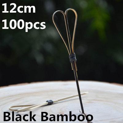 100pcs 12cm Fruit Cocktail Pick Stick Different Style Bamboo/PVC Buffet Cupcake Toppers Bar Tools Barware