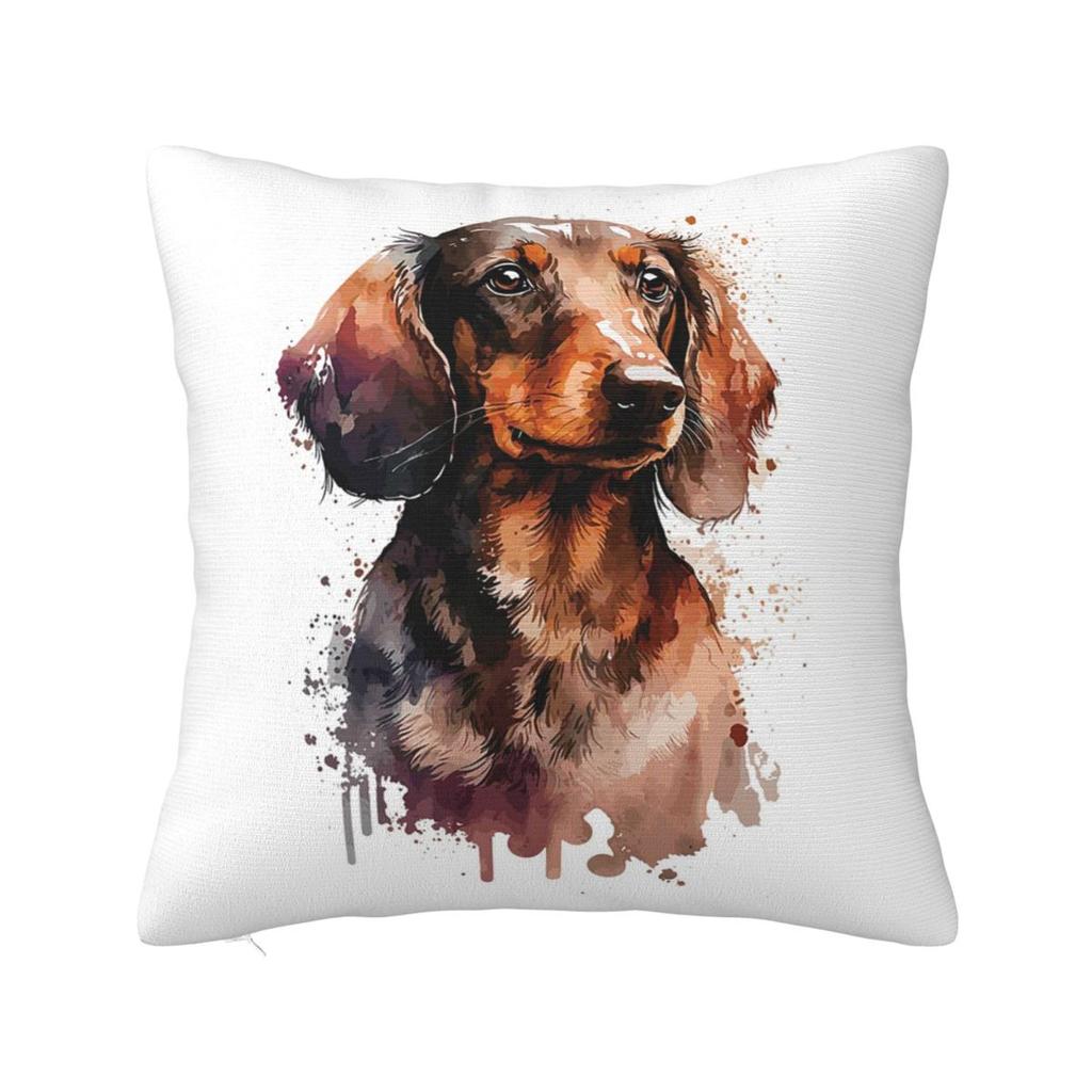 Dachshund Dog Animal Square Pillowcase Pillow Cover Polyester Cushion Zip Decorative Comfort Throw Pillow for Home Living Room