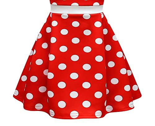 Dressy Daisy Baby Girls Polka Dot Fancy Dress, Halloween Costume, Birthday Party Outfit, Mouse Ears, Hair Hoop, Red, Ages 7-9