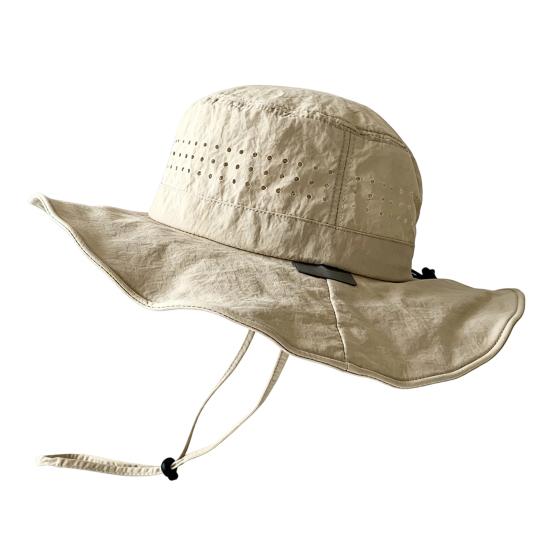Summer Fisherman Hat, Breathable Mesh Big Brim Quick-Drying Sun Hat, Sweat-resistant Bucket Hat for Hiking Camping Fishing Outdoor Use