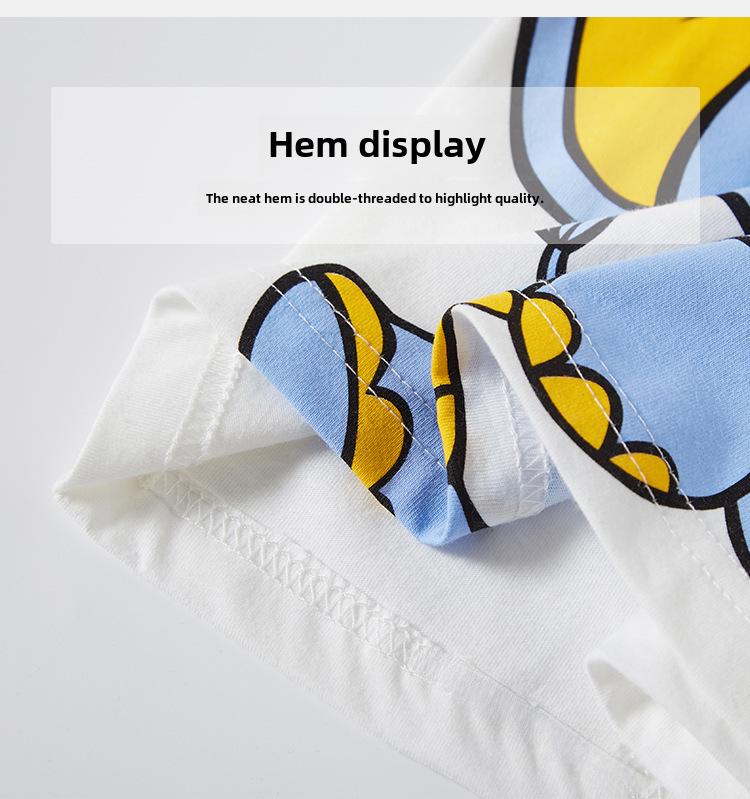 Summer Kids' Cartoon Elephant Tee: Boys' Short-Sleeve Cotton Onesie