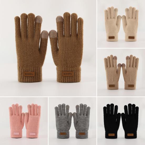 Women Winter Gloves Touch Screen Warm Knitted Gloves Soft Full Finger Thick Gloves for Daily Outings Driving Outdoors
